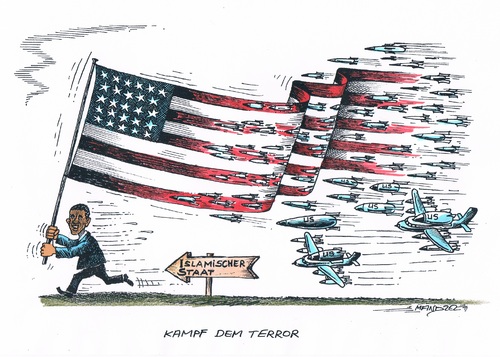 Cartoon: Obama greift durch (medium) by mandzel tagged is,obama,terrorismus,angriff,is,obama,terrorismus,angriff
