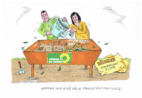 Cartoon: Parteitag der Grünen (medium) by mandzel tagged die,grünen,özdemir,parteitag,wahlen,klimaprogramm,die,grünen,özdemir,parteitag,wahlen,klimaprogramm