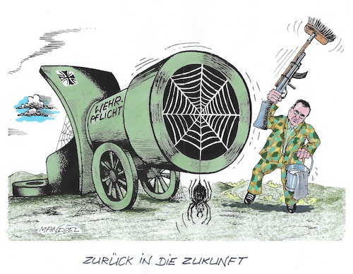 Cartoon: Pistorius macht mobil. (medium) by mandzel tagged pistotrius,deutschland,kriegsdienst,wehrpflicht,aufrüstungt,pistotrius,deutschland,kriegsdienst,wehrpflicht,aufrüstungt