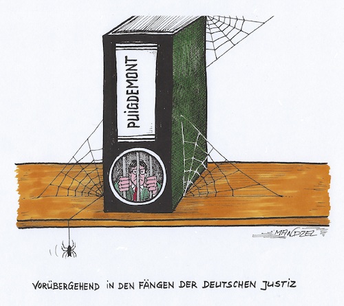 Cartoon: Puigdemont separiert (medium) by mandzel tagged puigdemont,katalonien,separatismus,auslieferung,spanien,deutschland,puigdemont,katalonien,separatismus,auslieferung,spanien,deutschland