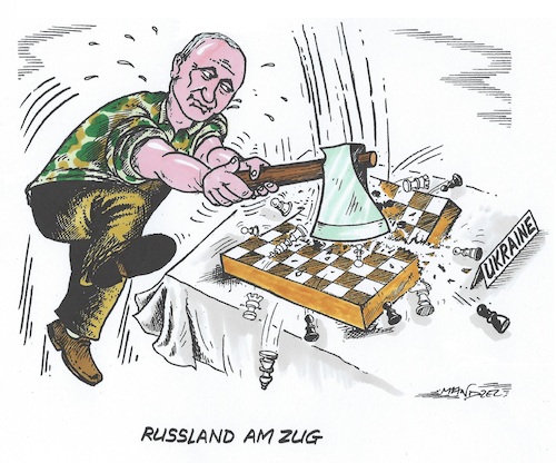 Cartoon: Putins Taktik (medium) by mandzel tagged russland,putin,nato,osterweiterung,ukraine,angst,krieg,europa,mandzel,schach,karikatur,russland,putin,nato,osterweiterung,ukraine,angst,krieg,europa,mandzel,schach,karikatur