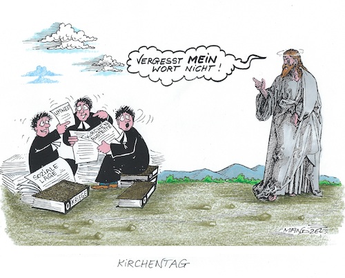 Cartoon: Randfigur (medium) by mandzel tagged kichentag,christus,hannover,glaube,religion,kichentag,christus,hannover,glaube,religion