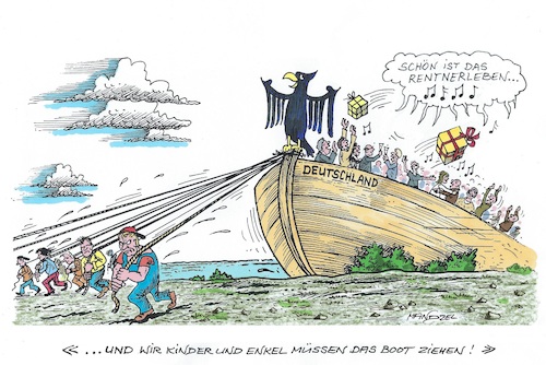Cartoon: Rentenreform (medium) by mandzel tagged rentner,reform,heil,beiträge,rentner,reform,heil,beiträge