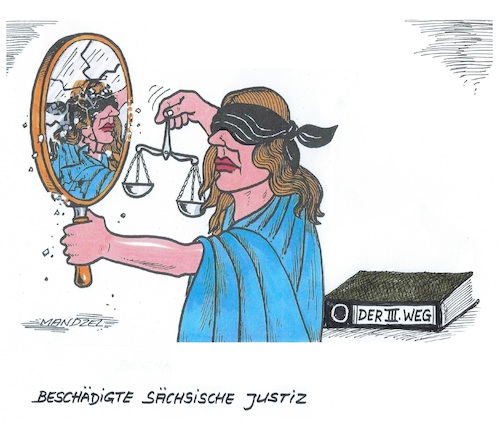 Cartoon: Sächsische Justiz (medium) by mandzel tagged wahlplakate,mordaufrufe,gerichtsverfahren,sachsen,wahlplakate,mordaufrufe,gerichtsverfahren,sachsen