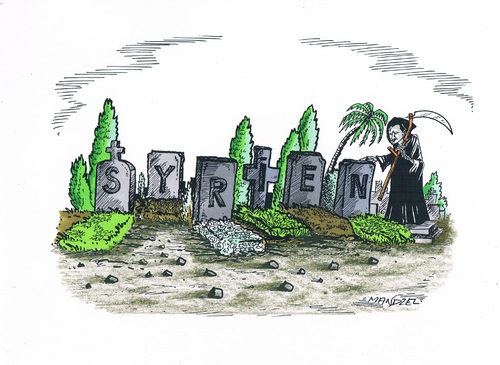 Cartoon: Syrien ist ein Friedhof (medium) by mandzel tagged assad,gevatter,tod,sysrien,grabsteine,friedhofsstimmung,assad,gevatter tod,grabsteine,friedhofsstimmung,syrien,gevatter,tod