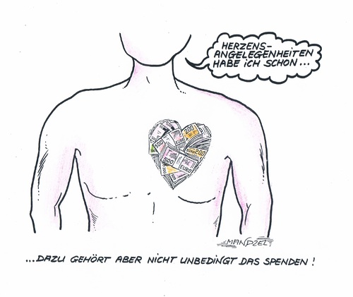 Cartoon: Thema Organspende (medium) by mandzel tagged spenden,geld,organspende,organspende,geld,spenden