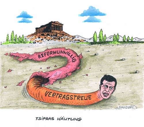 Cartoon: Tsipras erneut Regierungschef (medium) by mandzel tagged tsipras,vertragstreue,kredite,wahlen,griechenland,eu,reformen,tsipras,vertragstreue,kredite,wahlen,griechenland,eu,reformen