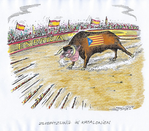Cartoon: Unabhängigkeitsbestrebungen (medium) by mandzel tagged spanien,katalonien,unabhängigkeitsbetreiben,puigdemont,rajoy,spanien,katalonien,unabhängigkeitsbetreiben,puigdemont,rajoy