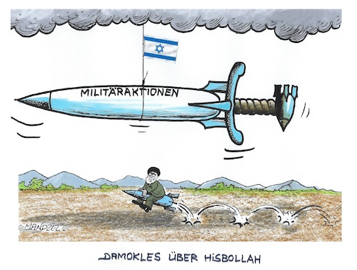 Cartoon: Unheil über Nahost (medium) by mandzel tagged südlibanon,israel,hisbollah,mordanschläge,raketenbeschüsse,hass,südlibanon,israel,hisbollah,mordanschläge,raketenbeschüsse,hass