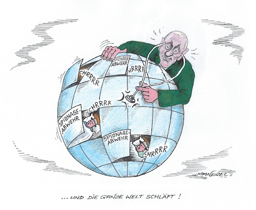 Cartoon: Wachposten Putin (medium) by mandzel tagged putin,nato,westen,deutschland,abhören,krieg,taurus,ukraine,spezialoperation,putin,nato,westen,deutschland,abhören,krieg,taurus,ukraine,spezialoperation