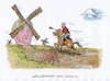 Cartoon: Donquichotterie (small) by mandzel tagged windmühlen,spd,schulz,merkel,cdu,wahlkampf,chancenlosigkeit