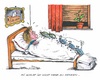 Cartoon: Schlaflose Nächte (small) by mandzel tagged merkel,prism,eu,probleme,schlaflosigkeit,wahlen,albtraum