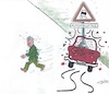 Cartoon: Schleudertrauma (small) by mandzel tagged habeck,wirtschaft,autoindustrie,deutschland,klima