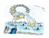 Cartoon: Sinkende Sterne (small) by mandzel tagged eu,sterne,untergangsstimmung,zypern,spanien,griechenland,gehen,unter