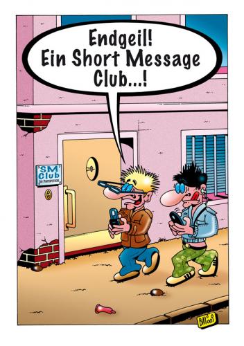 Cartoon: Endgeil! (medium) by stefanbayer tagged handy,sm,sms,mobiltelefon,jugendliche,teenager,tippen,club,sadomaso,simmsen,stefan,bayer