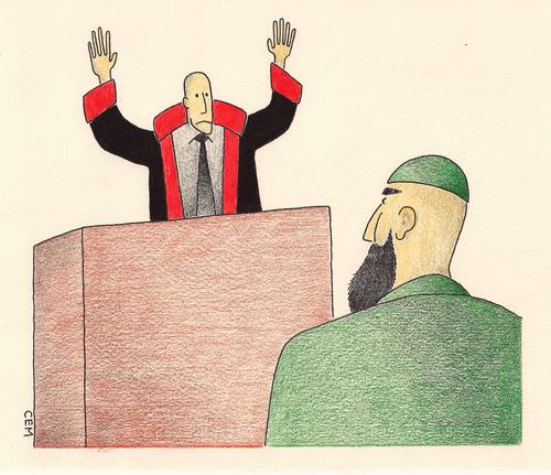 Cartoon: fundamentalism on the court (medium) by cemkoc tagged ko,cem,karikatürleri,hukuk,cartoons,law,court,the,and,fundamentalism