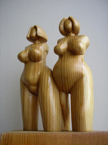 Cartoon: nudes (medium) by cemkoc tagged wood,nudes,nude,figurine,sculpture