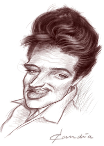 Cartoon: Young Elvis (medium) by StudioCandia tagged elvis,sketch