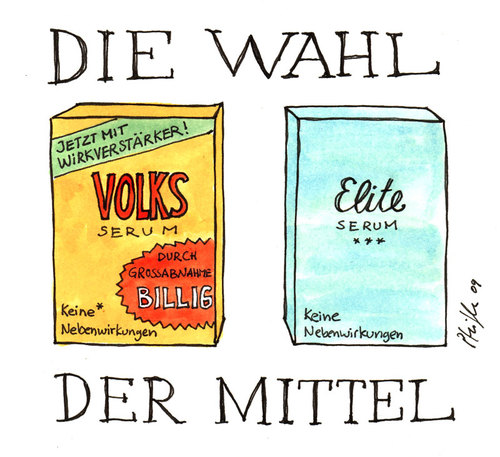 Cartoon: Ein Volk - Zwei Mittel? (medium) by Andreas Pfeifle tagged schweinegrippe,impfen,serum,impfserum