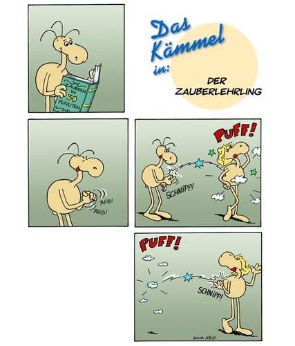 Cartoon: Kämmel - Der Zauberlehrling (medium) by Andreas Pfeifle tagged kämmel,zaubern,zauberlehrling