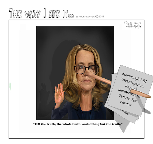 Cartoon: Christine Blasey Ford (medium) by rocksaw tagged caricature,christine,blasey,ford