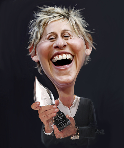 Cartoon: Ellen DeGeneres (medium) by rocksaw tagged caricature,study,ellen,degeneres