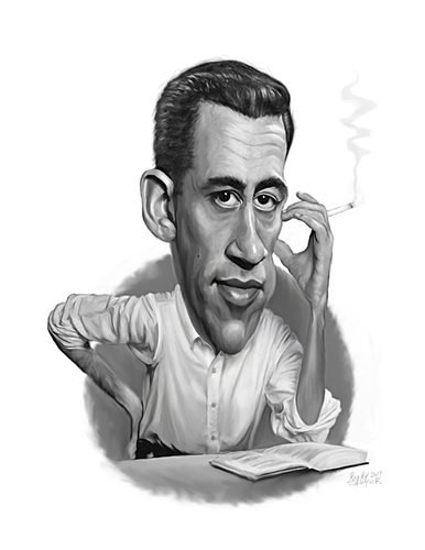 Cartoon: J.D. Salinger (medium) by rocksaw tagged jd,salinger