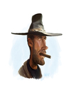 Cartoon: Clint Eastwood (small) by rocksaw tagged caricature,study,clint,eastwood