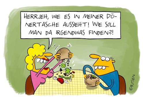 Cartoon: Dönertasche (medium) by Holga Rosen tagged döner,tasche,frauen,döner,tasche,frauen