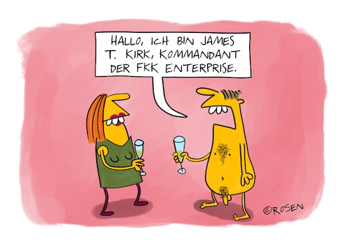 Cartoon: FKK Enterprise (medium) by Holga Rosen tagged enterprise,star,trek,kirk,science,fiction,fkk,nackt,enterprise,star,trek,kirk,science,fiction,fkk,nackt