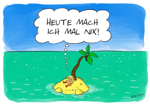 Cartoon: Nix tun (medium) by Holga Rosen tagged insel,robinson,gestrandet,nix,insel,robinson,gestrandet,nix