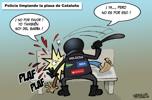 Cartoon: Spanish revolution (medium) by cosmicomix tagged spanish,revolution,policia,democracia,real,ya