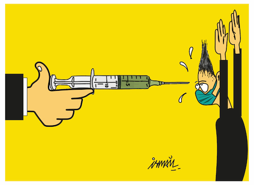 Cartoon: Anti covid Gun (medium) by ismail dogan tagged vaccin,covid,19