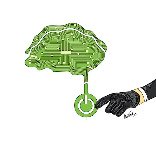 Cartoon: Artificial intelligence (medium) by ismail dogan tagged artificial,intelligence