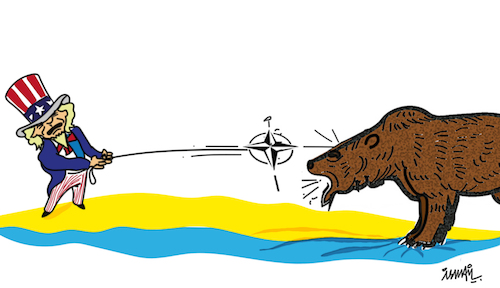 Cartoon: bear hunter (medium) by ismail dogan tagged ukraina