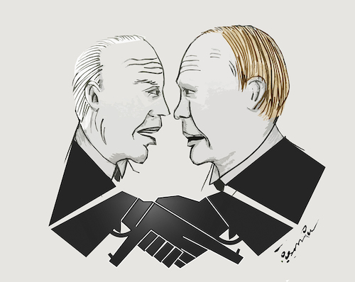 Cartoon: Biden-Putin (medium) by ismail dogan tagged biden,putin