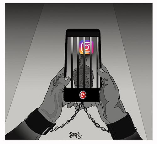 Cartoon: censored app (medium) by ismail dogan tagged instagram