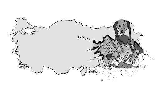 Cartoon: earthquake (medium) by ismail dogan tagged earthquake