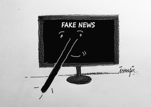 Cartoon: Fake News (medium) by ismail dogan tagged fake,news