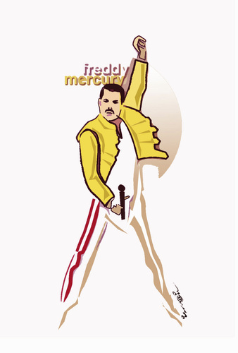 Cartoon: Freddy Mercury .. (medium) by ismail dogan tagged mercury,freddy