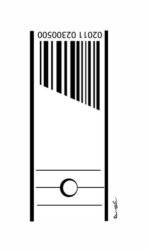 Cartoon: GUILLOTINE !.. (medium) by ismail dogan tagged codebarre