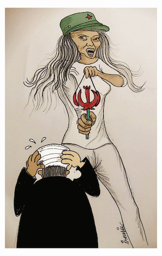 Cartoon: iranian women (medium) by ismail dogan tagged iranian,women