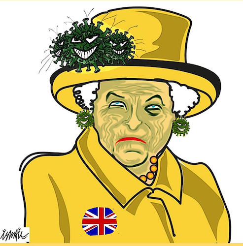 Cartoon: Queen Elizabeth II (medium) by ismail dogan tagged queen,elizabeth,ii