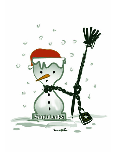 Cartoon: SANTALEAKS !... (medium) by ismail dogan tagged snowman
