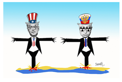 Cartoon: scarecrow (medium) by ismail dogan tagged ukraine