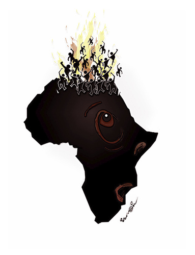 Cartoon: STAND UP !..LEVES TOI !.. (medium) by ismail dogan tagged africa,north