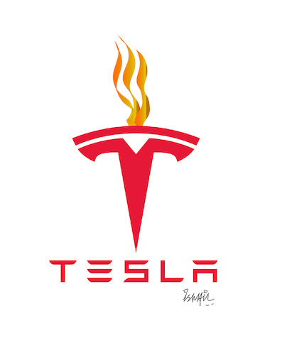 Cartoon: TESLA (medium) by ismail dogan tagged tesla