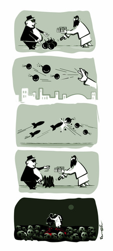 Cartoon: THE DEADLY RELATIONSHIP (medium) by ismail dogan tagged terrorism