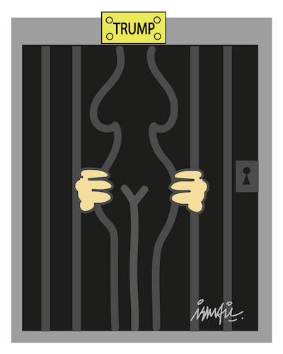 Cartoon: Trump cell (medium) by ismail dogan tagged trump