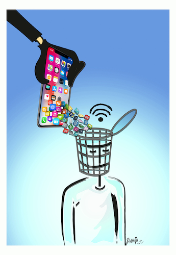 Cartoon: Virtual trash can (medium) by ismail dogan tagged cancel,culture